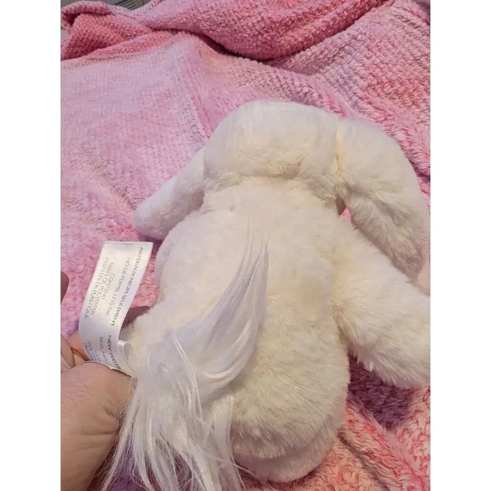 Animal Adventure White Plush Bunny Rabbit Cream Floppy Ears Stuffed Animal Lovey